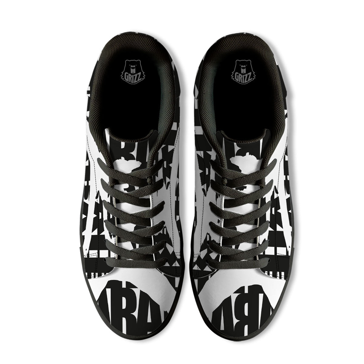 Text Karate Print Black Low Top Sneakers-grizzshop