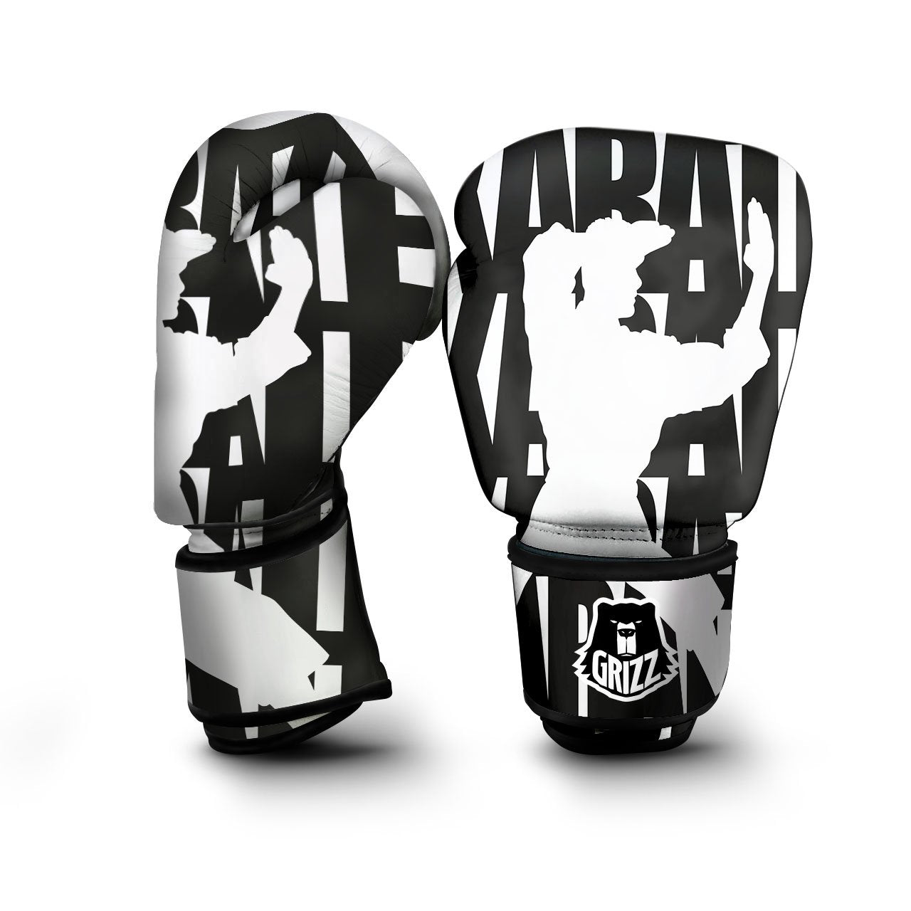 Text Karate Print Boxing Gloves-grizzshop
