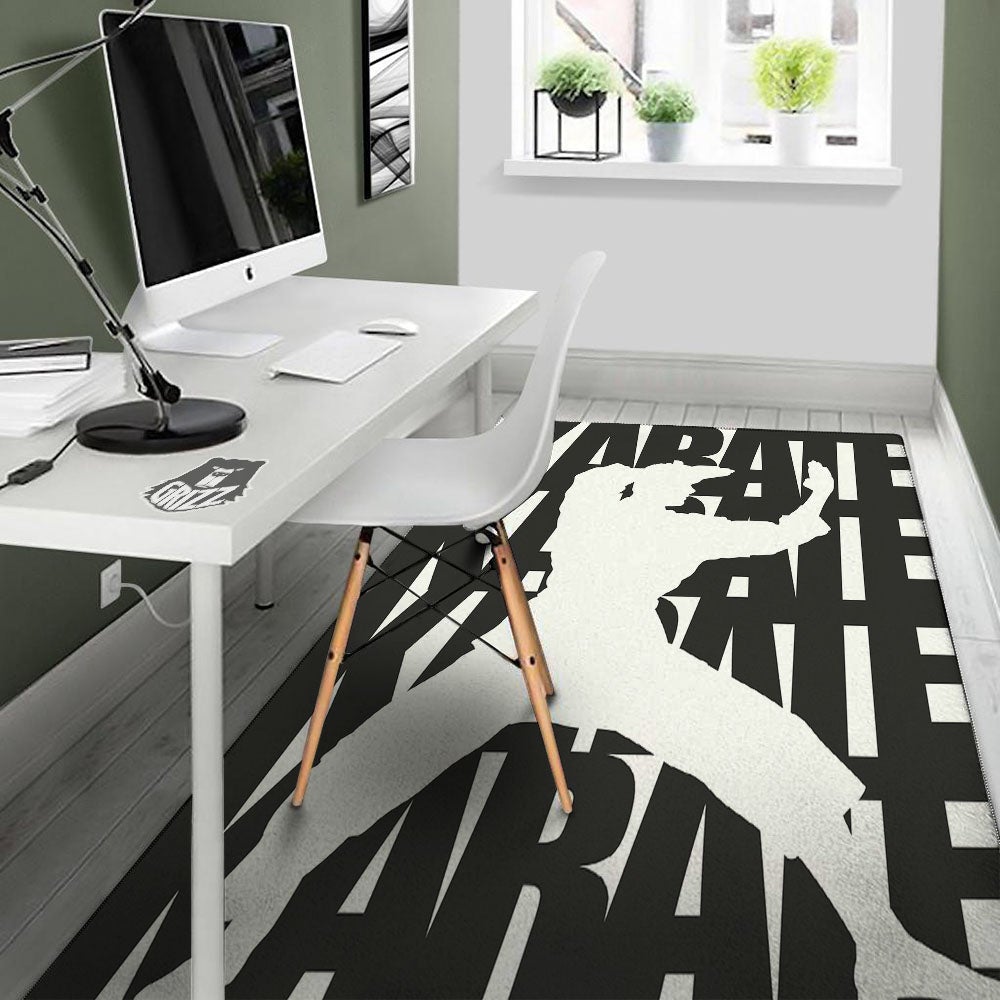 Text Karate Print Floor Mat-grizzshop