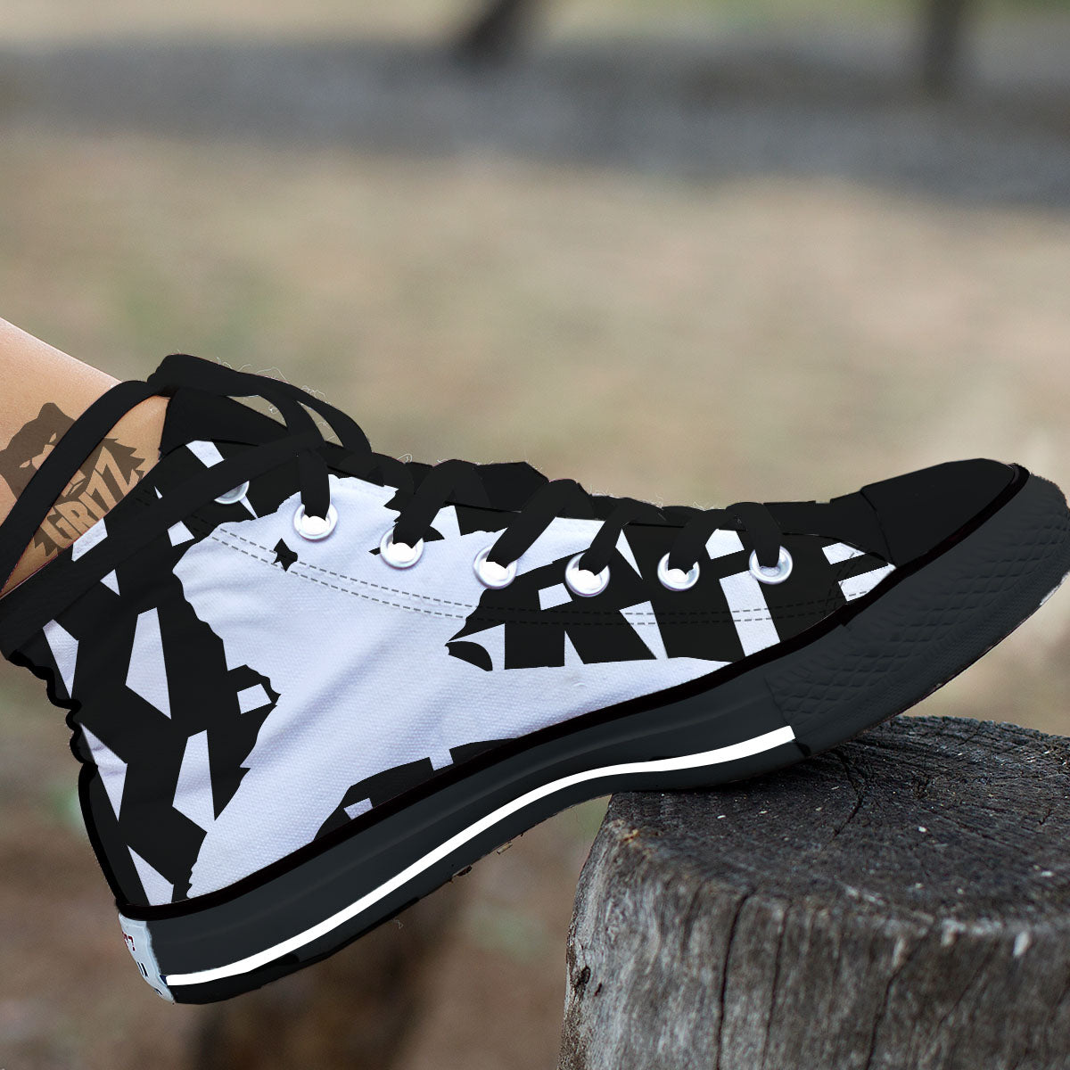 Text Karate Print High Top Shoes-grizzshop