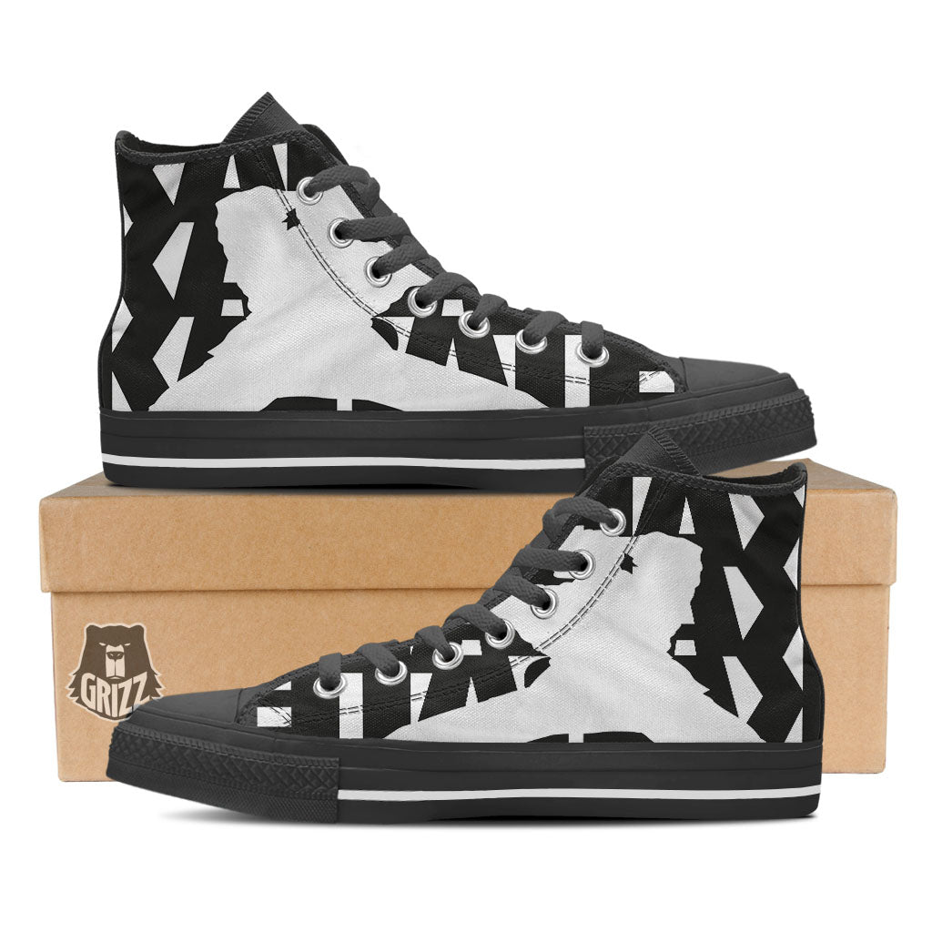 Text Karate Print High Top Shoes-grizzshop