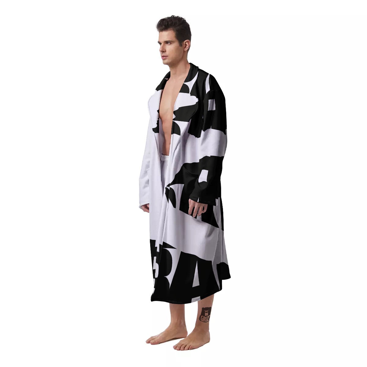 Text Karate Print Men's Robe-grizzshop