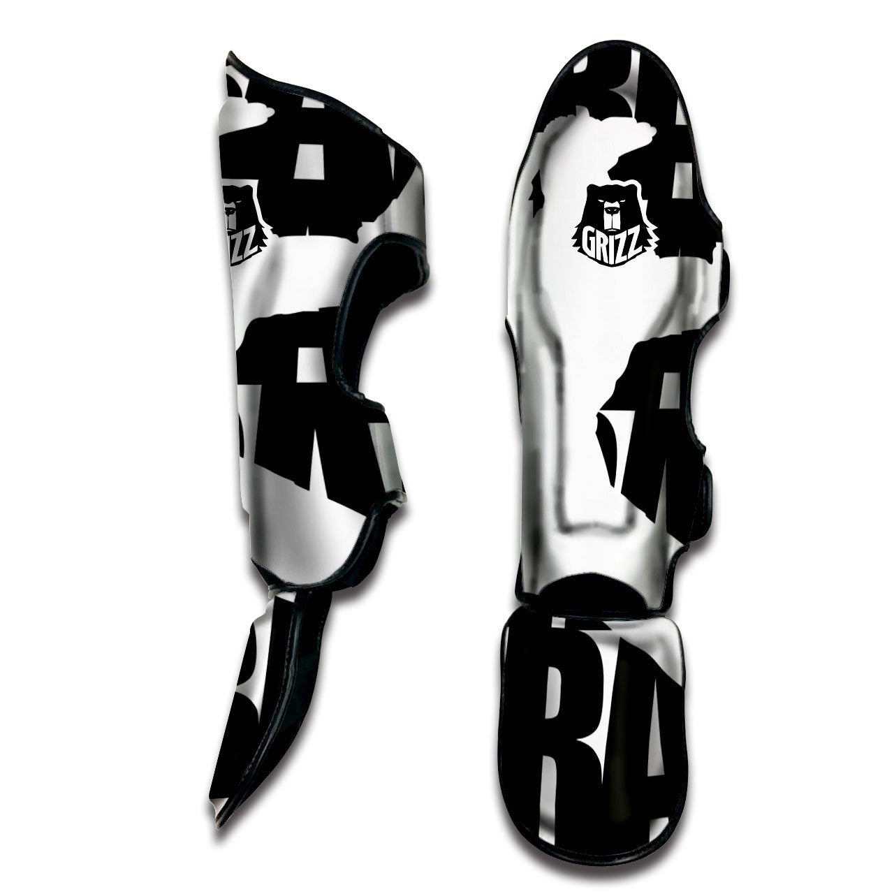 Text Karate Print Muay Thai Shin Guards-grizzshop