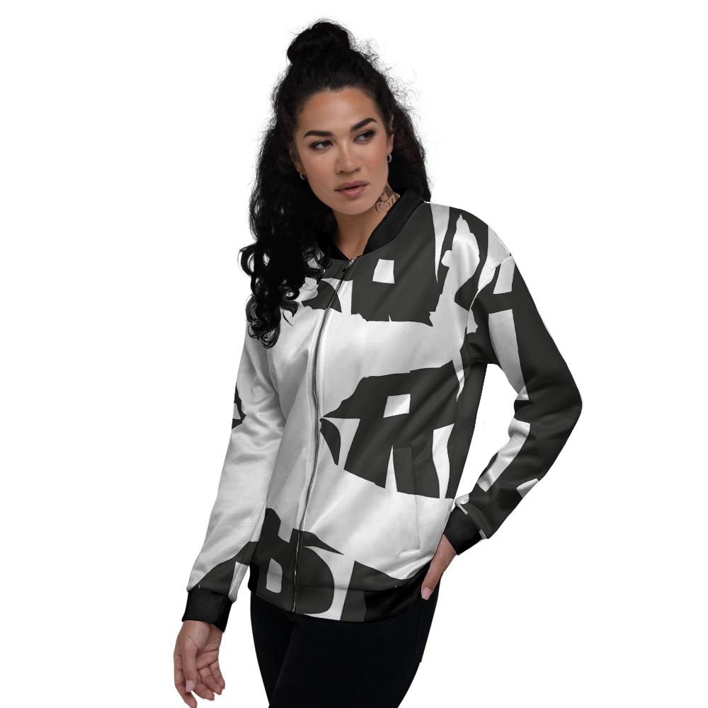 Text Karate Print Women's Bomber Jacket-grizzshop