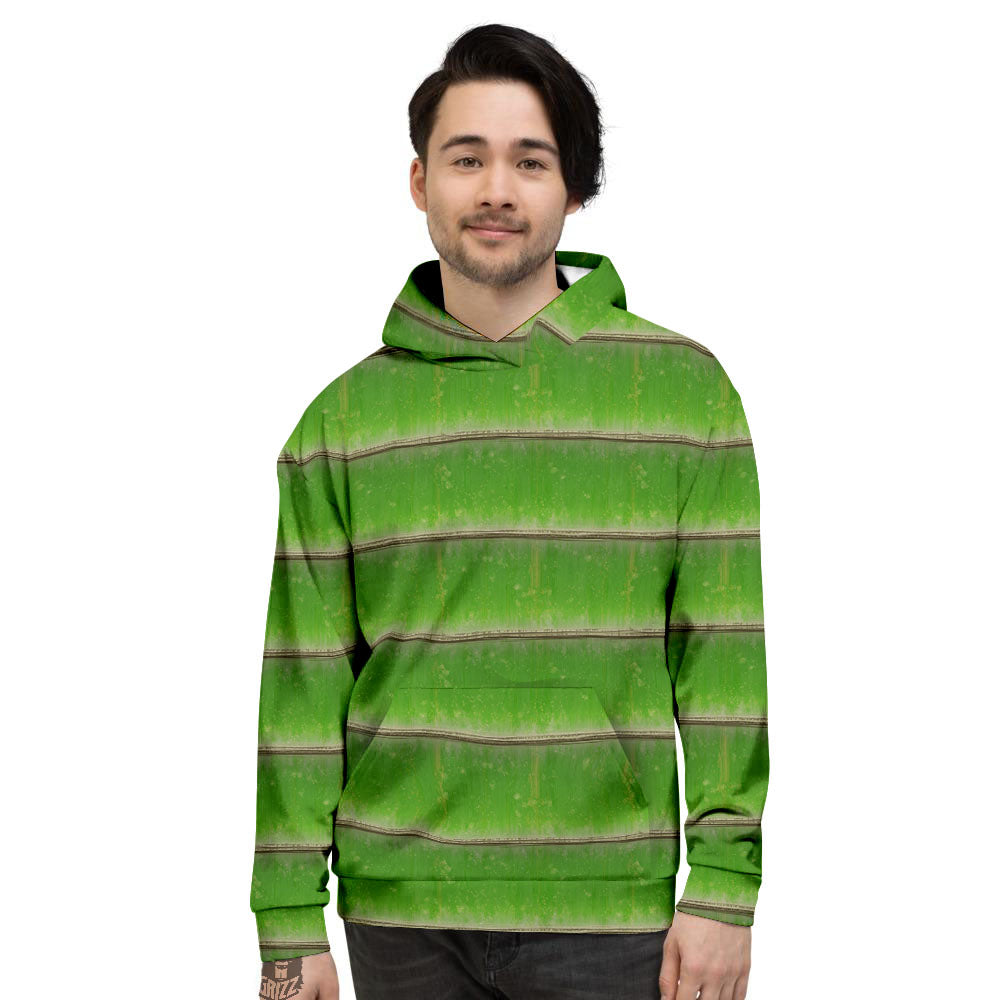 Texture Bamboo Green Print Men's Hoodie-grizzshop