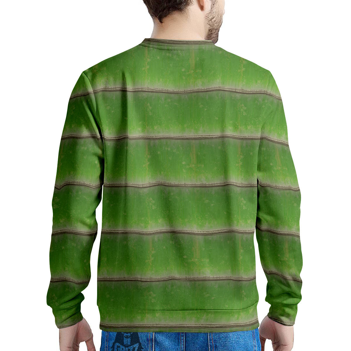 Texture Bamboo Green Print Men's Sweatshirt-grizzshop