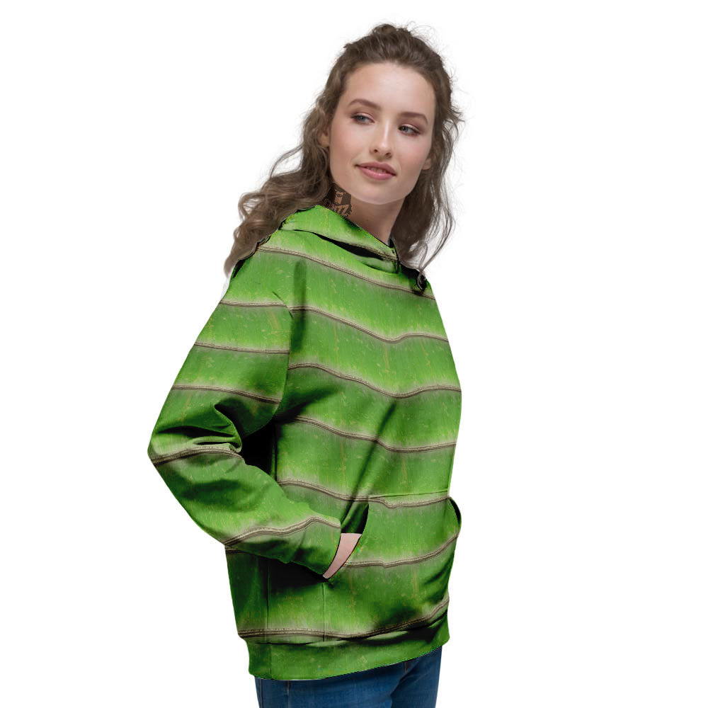 Texture Bamboo Green Print Women's Hoodie-grizzshop