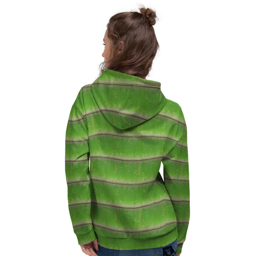 Texture Bamboo Green Print Women's Hoodie-grizzshop