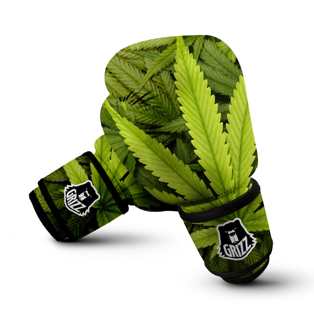 Texture Cannabis Print Boxing Gloves-grizzshop