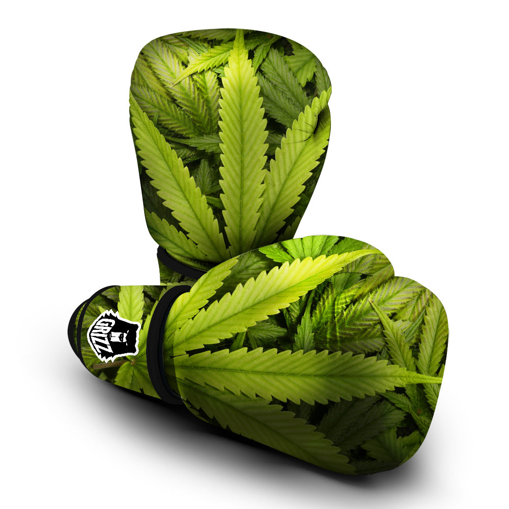 Texture Cannabis Print Boxing Gloves-grizzshop