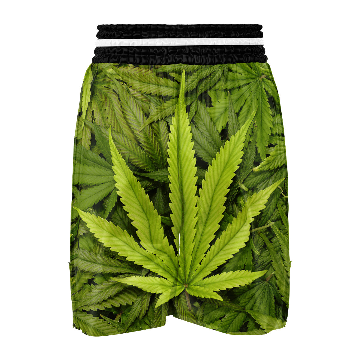 Texture Cannabis Print Boxing Shorts-grizzshop