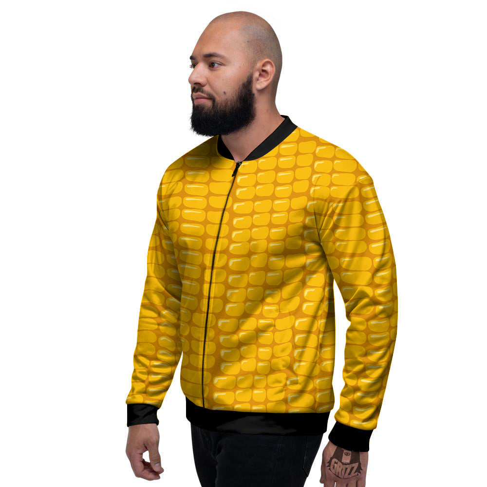 Texture Corn Print Men's Bomber Jacket-grizzshop
