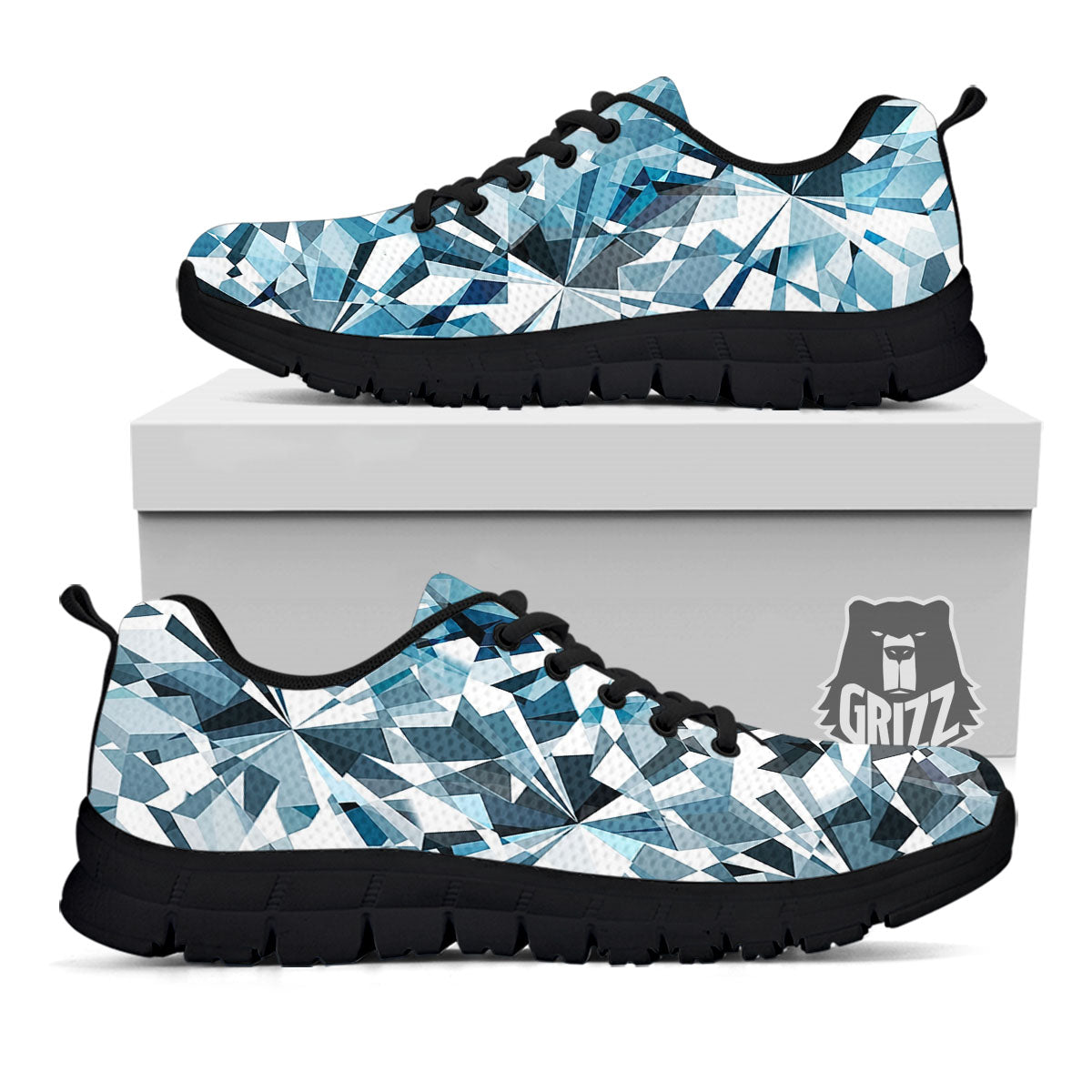Texture Diamond Print Black Sneaker-grizzshop