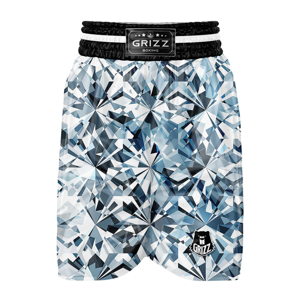 Texture Diamond Print Boxing Shorts-grizzshop