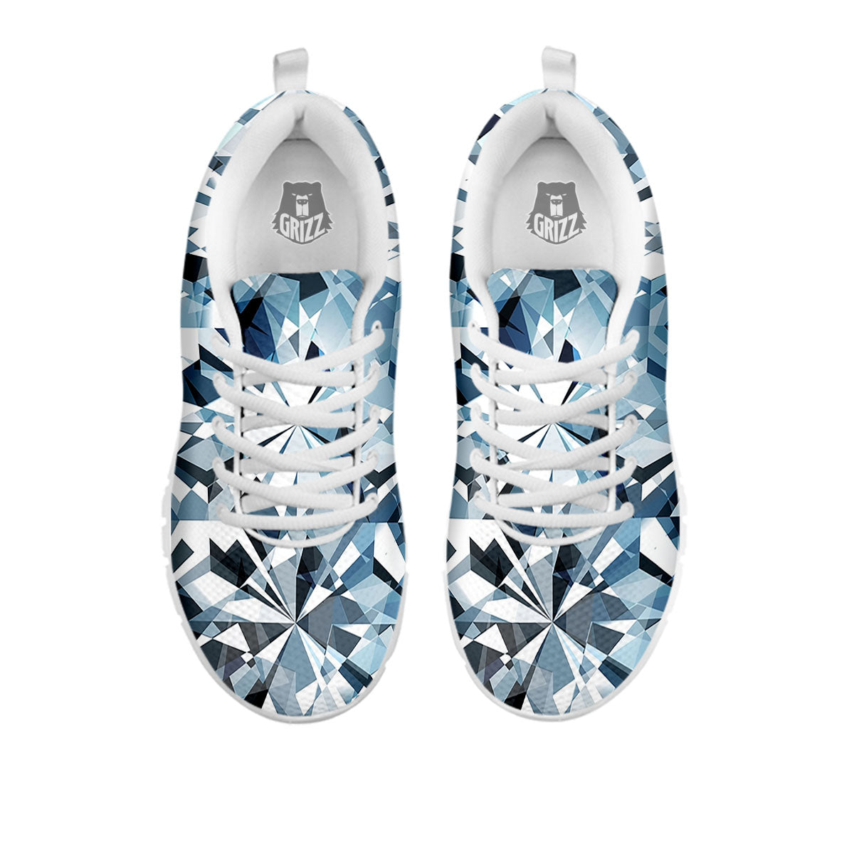 Texture Diamond Print White Sneaker-grizzshop