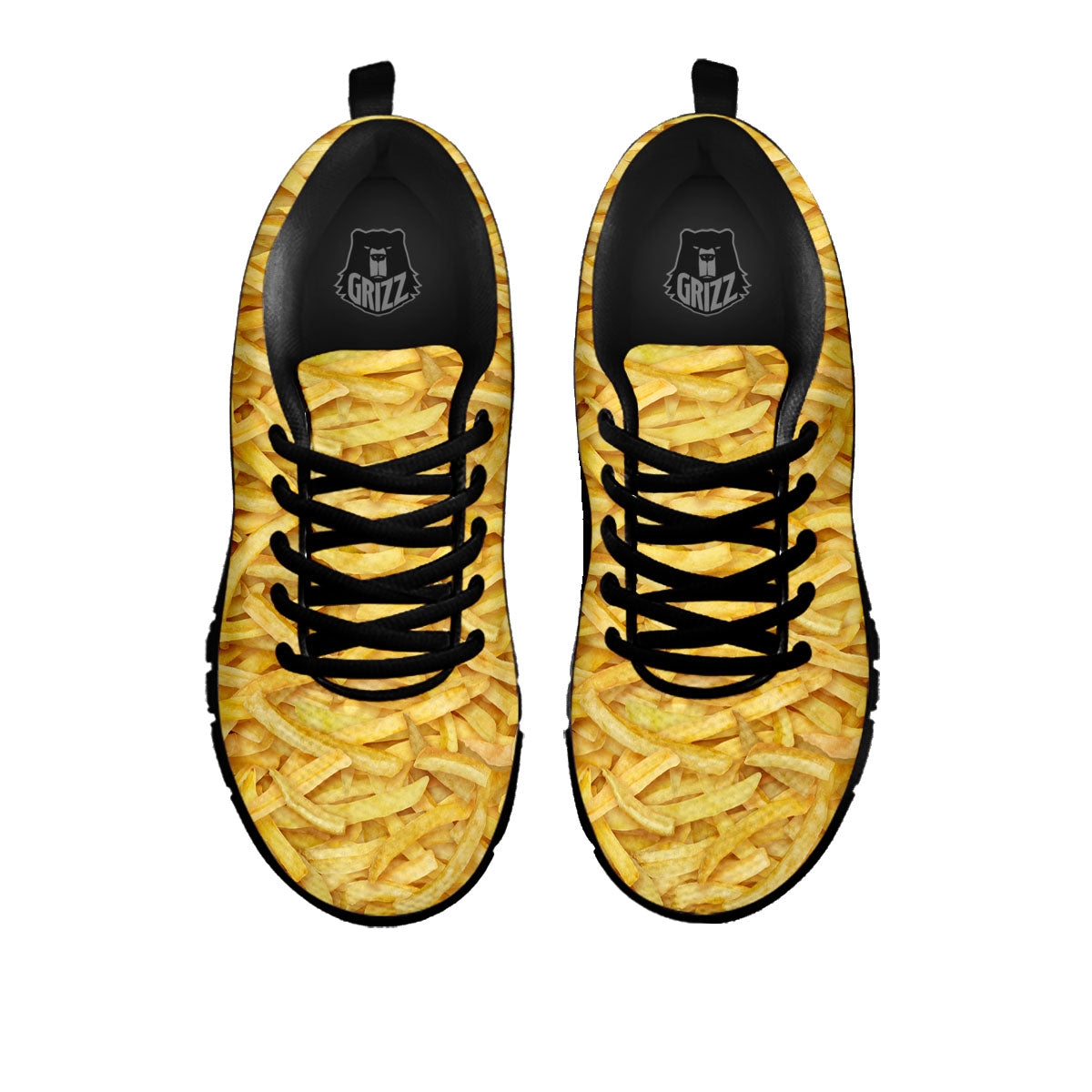Texture French Fries Print Black Sneaker-grizzshop