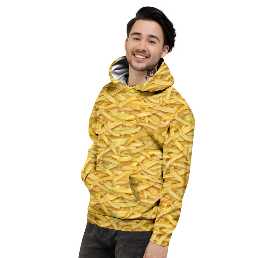 Texture French Fries Print Men's Hoodie-grizzshop