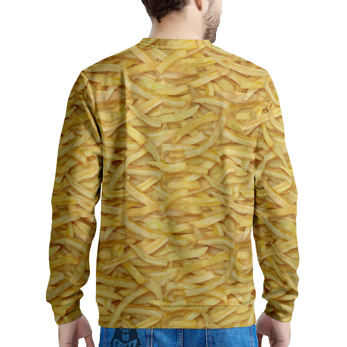 Texture French Fries Print Men's Sweatshirt-grizzshop