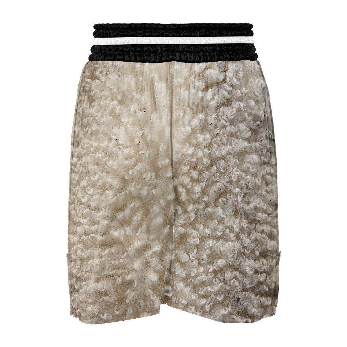 Texture Fur Sheep Print Boxing Shorts-grizzshop