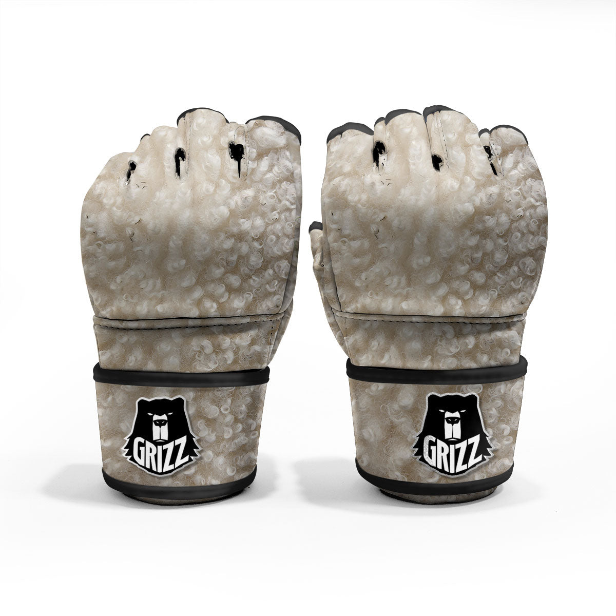 Texture Fur Sheep Print MMA Gloves-grizzshop