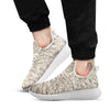 Texture Fur Sheep Print White Athletic Shoes-grizzshop