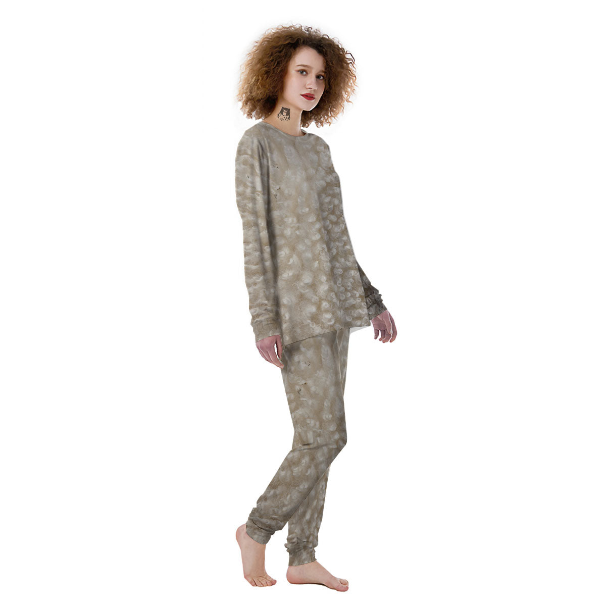 Texture Fur Sheep Print Women's Pajamas-grizzshop