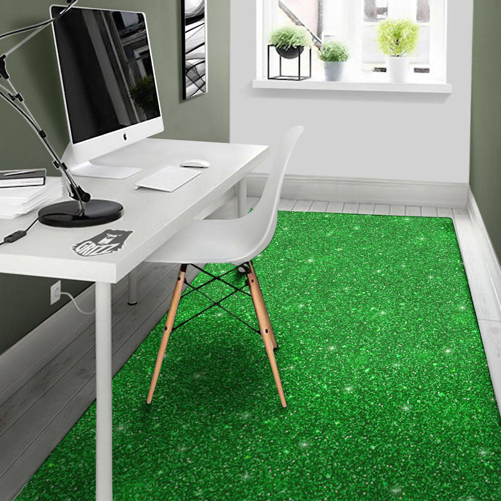 Texture Glitter Green Print Floor Mat-grizzshop