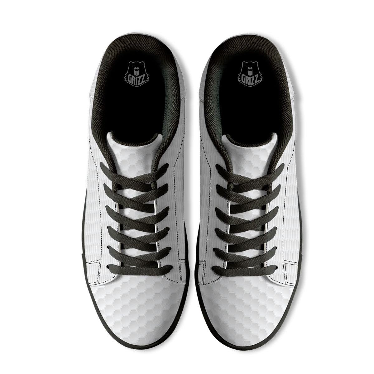 Texture Golf Ball Print Black Low Top Sneakers-grizzshop