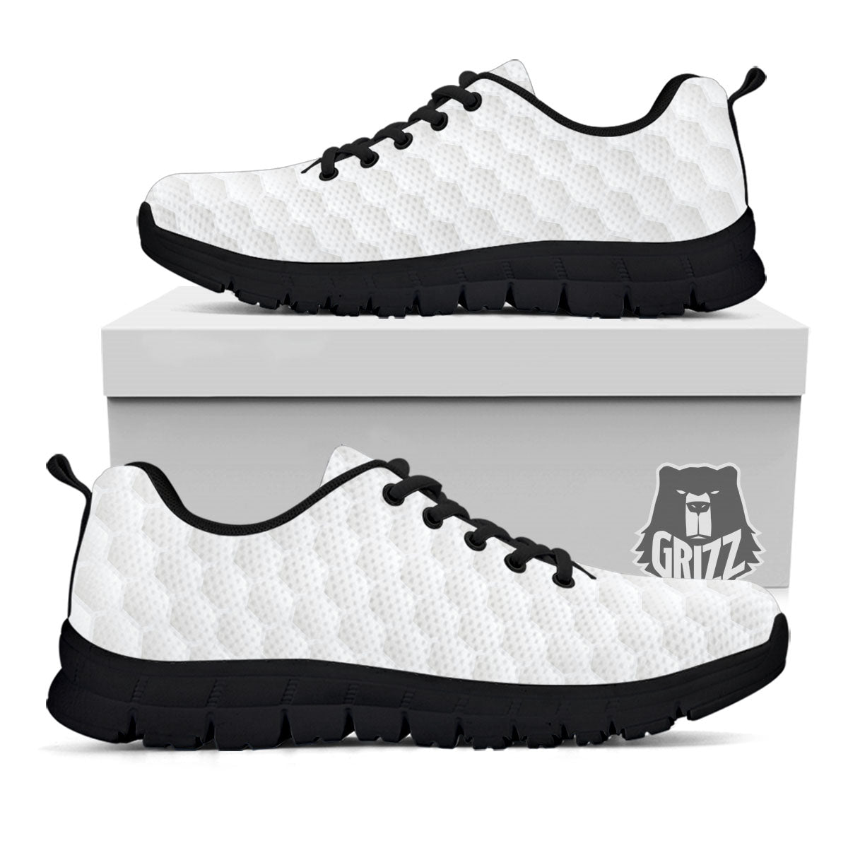 Texture Golf Ball Print Black Sneaker-grizzshop