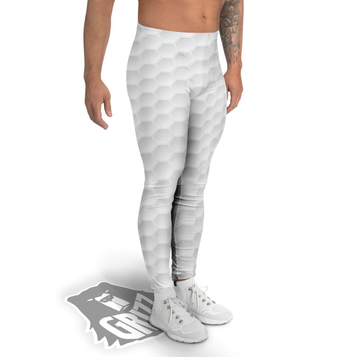 Texture Golf Ball Print Men's Leggings-grizzshop