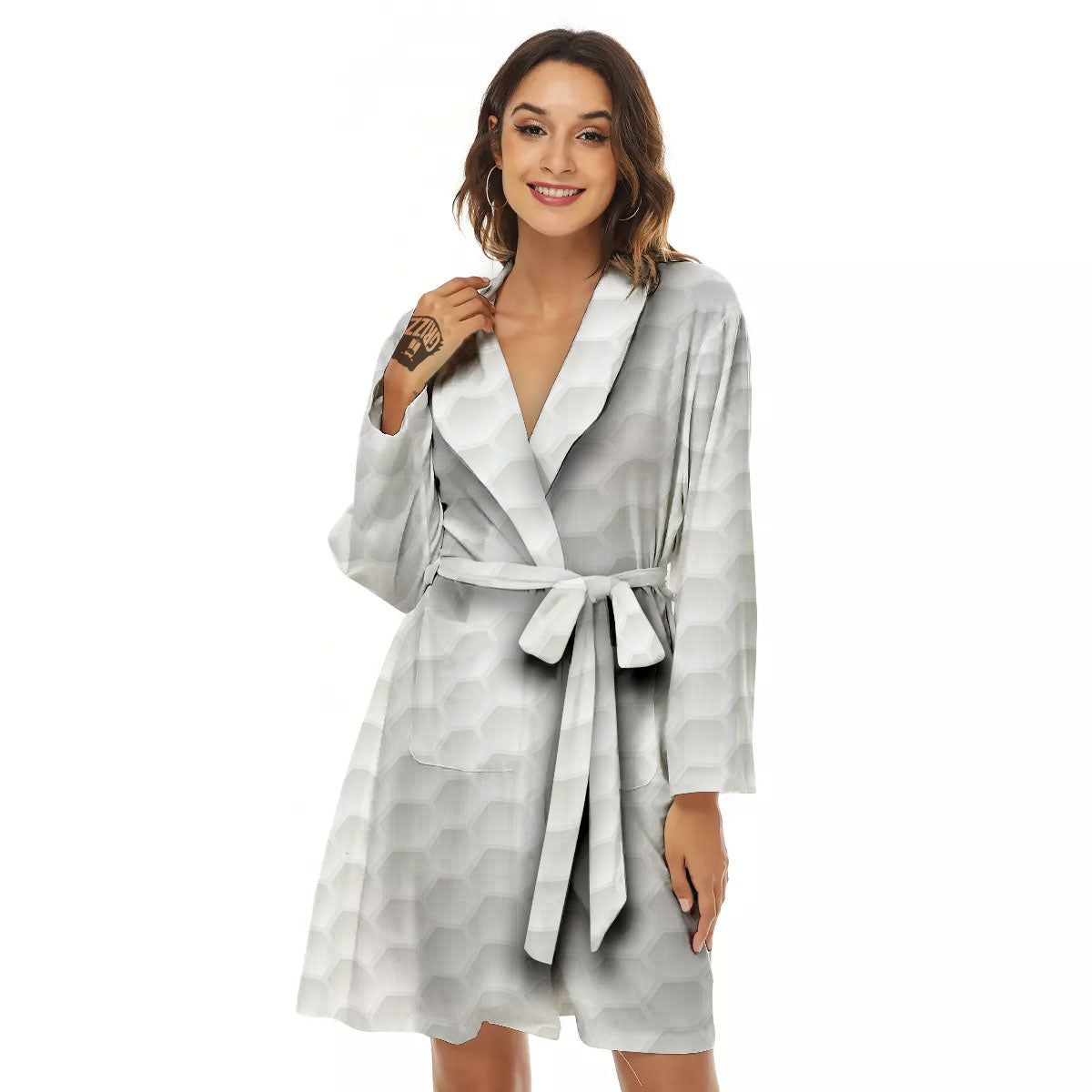 Texture Golf Ball Print Women's Robe-grizzshop