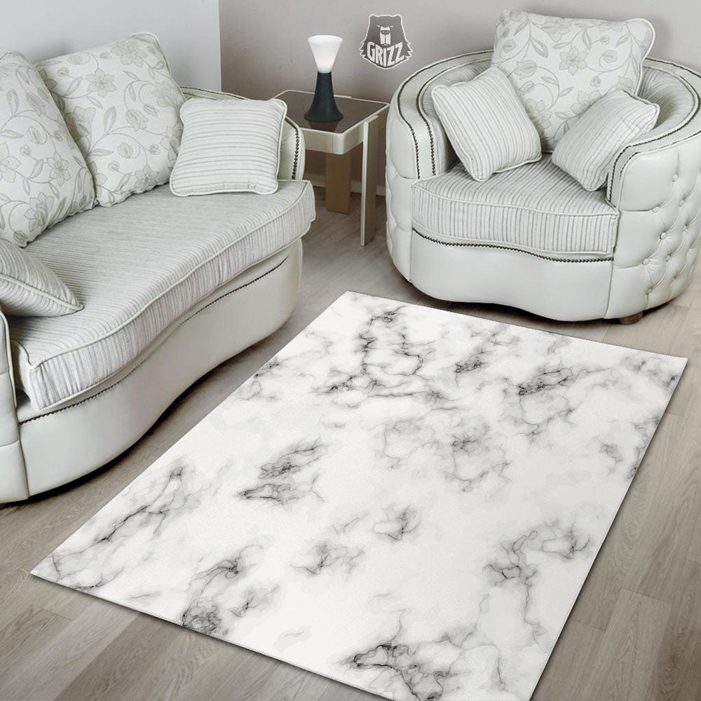 Texture Grey Marble Print Floor Mat-grizzshop