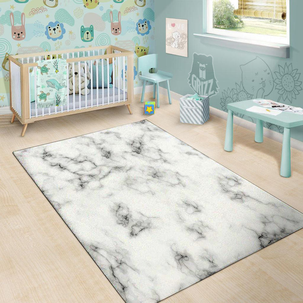 Texture Grey Marble Print Floor Mat-grizzshop