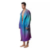 Texture Holographic Print Men's Robe-grizzshop