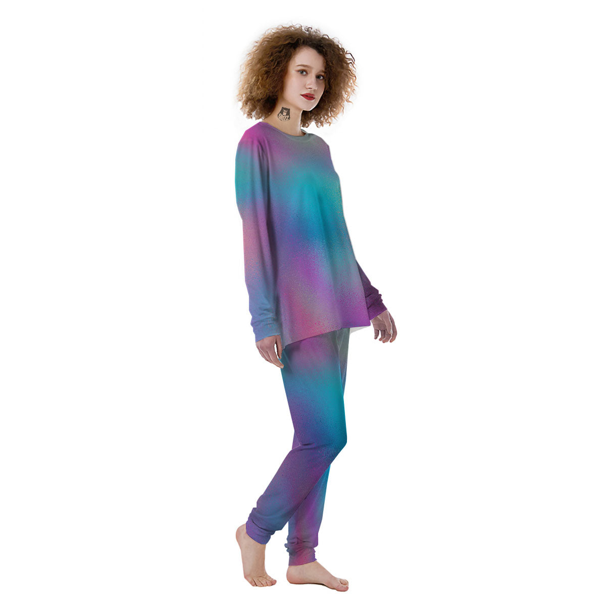Texture Holographic Print Women's Pajamas-grizzshop
