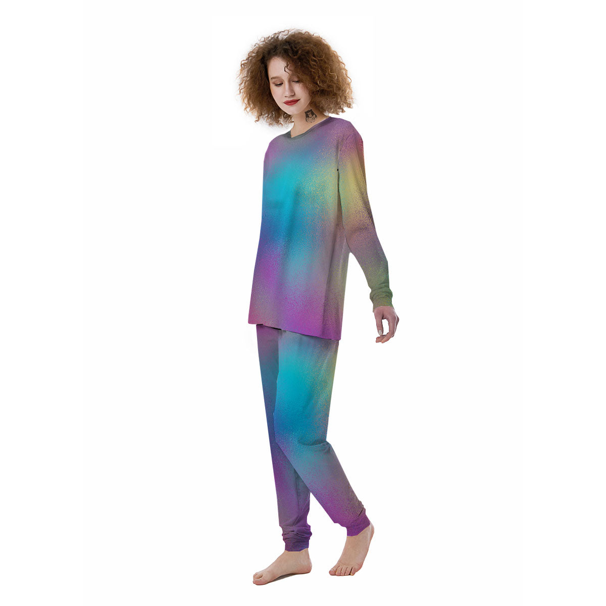 Texture Holographic Print Women's Pajamas-grizzshop