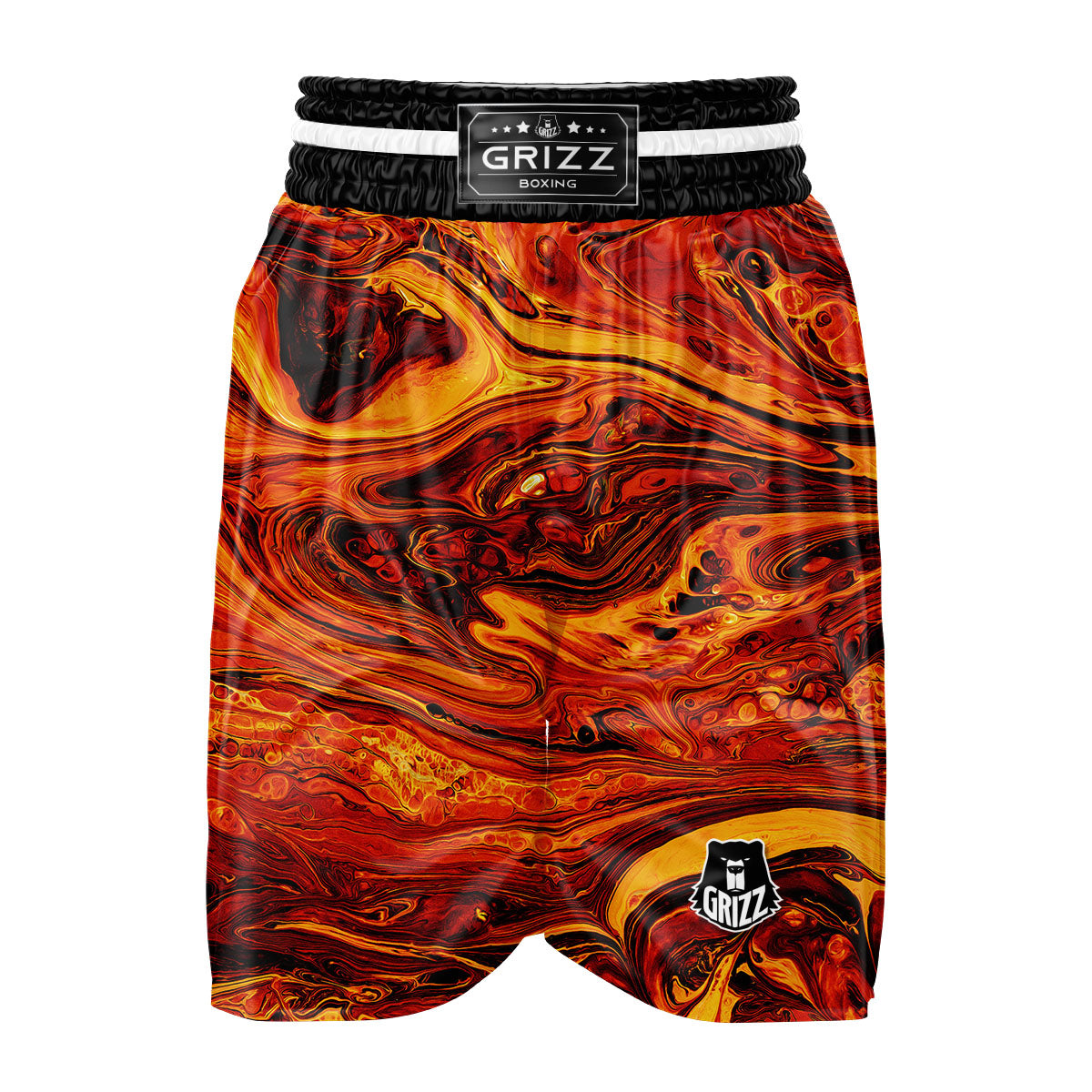 Texture Lava Print Boxing Shorts-grizzshop