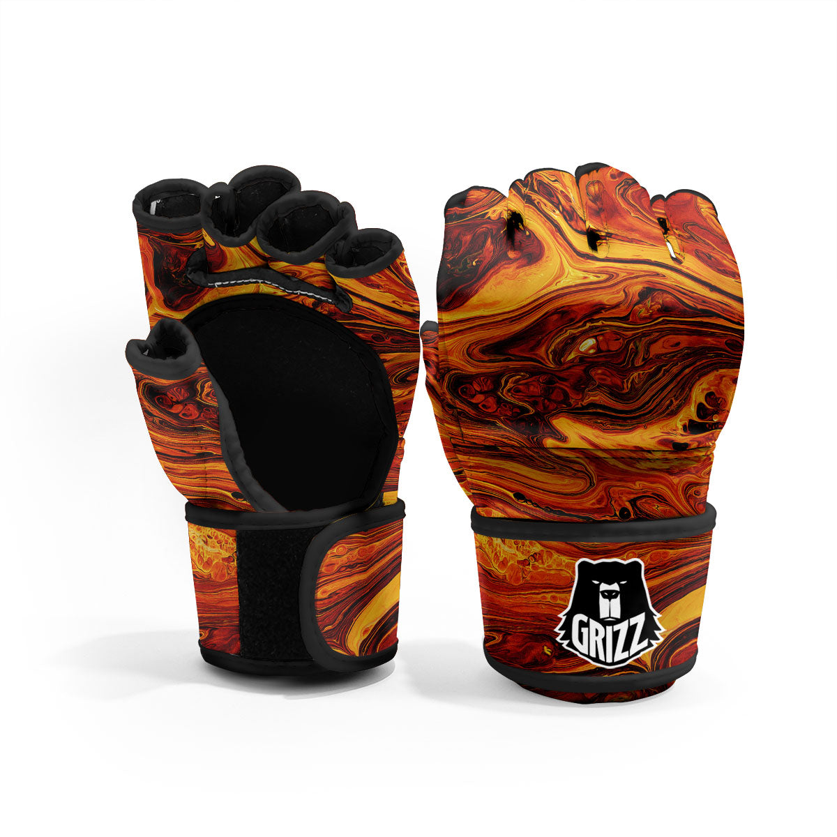 Texture Lava Print MMA Gloves-grizzshop