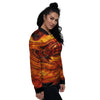 Texture Lava Print Women's Bomber Jacket-grizzshop