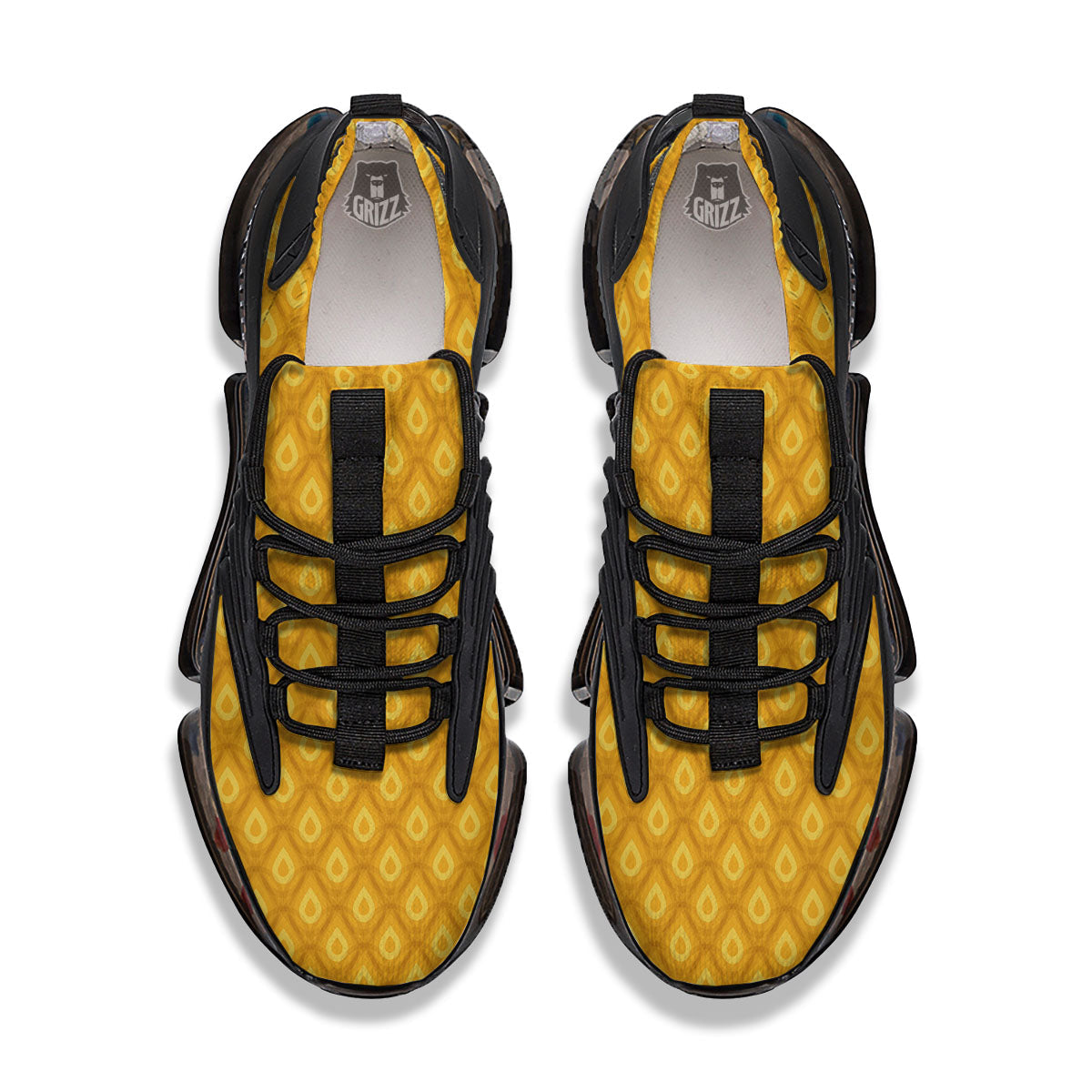Texture Pineapple Print Pattern Black Gym Shoes-grizzshop