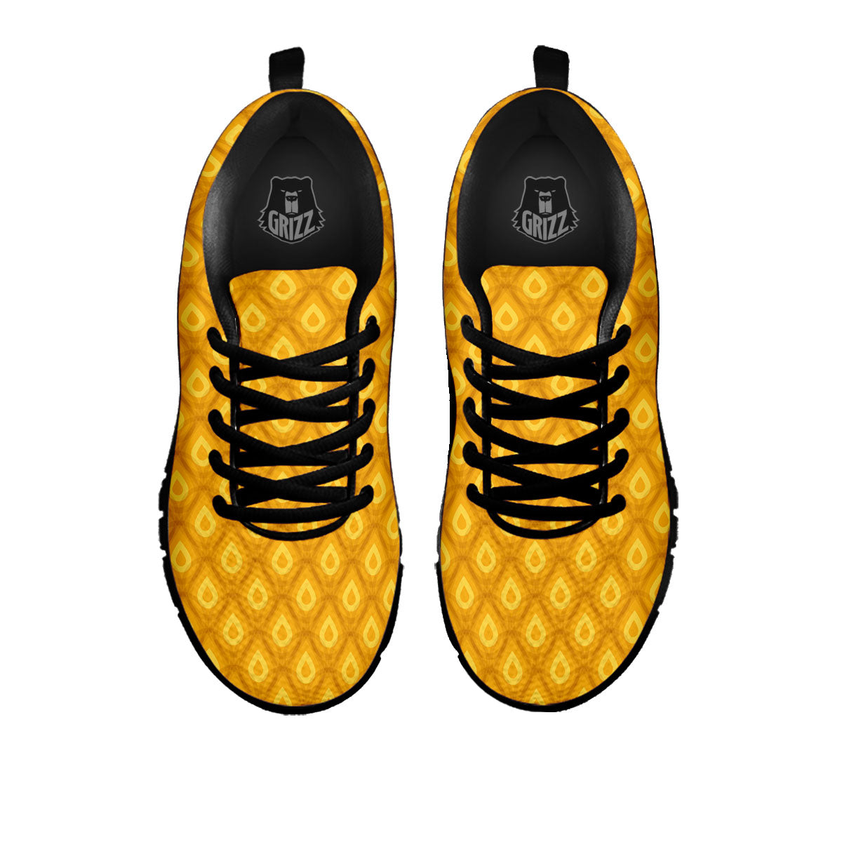 Texture Pineapple Print Pattern Black Sneaker-grizzshop