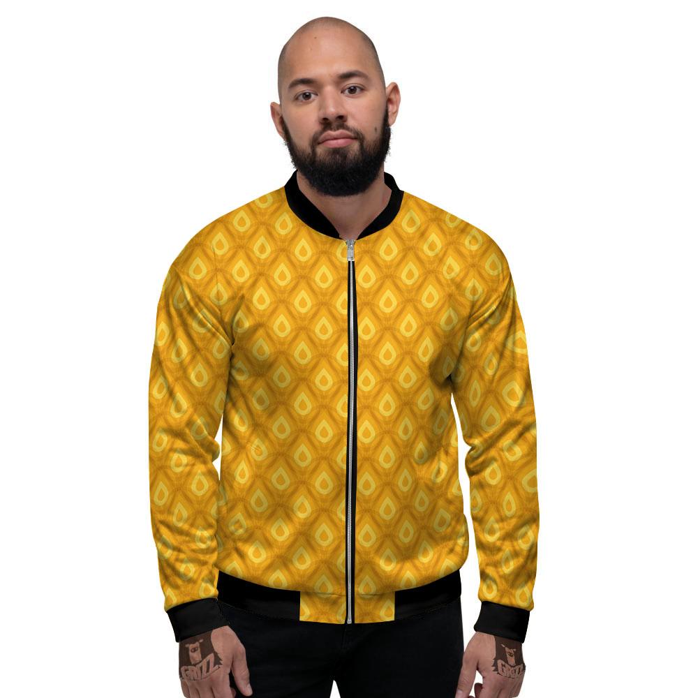 Texture Pineapple Print Pattern Men's Bomber Jacket-grizzshop