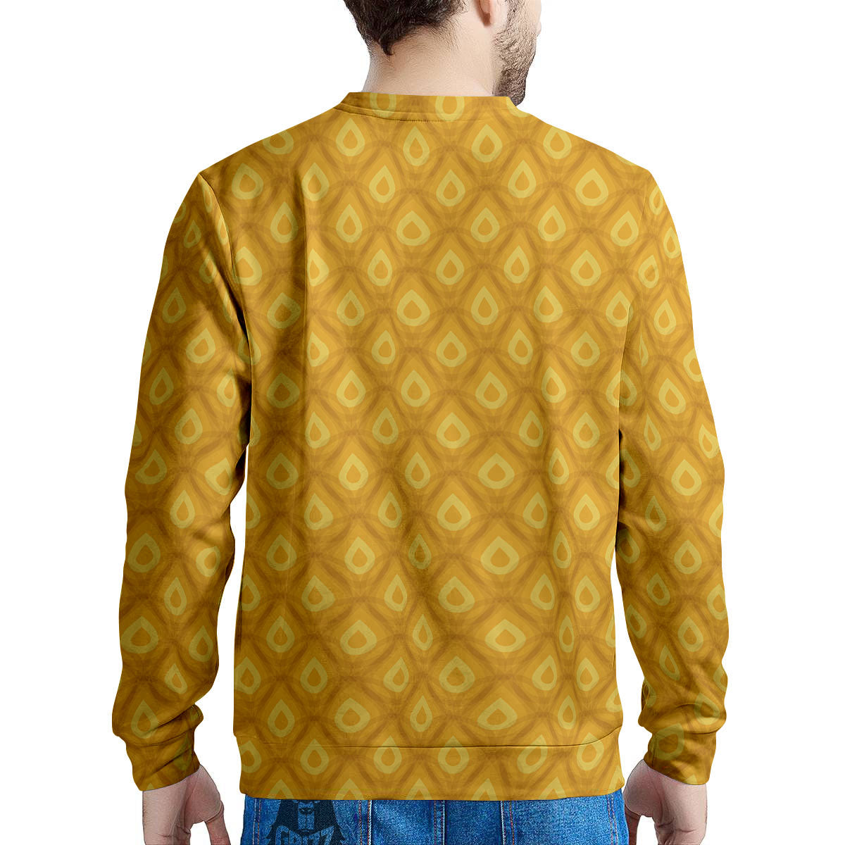 Texture Pineapple Print Pattern Men's Sweatshirt-grizzshop