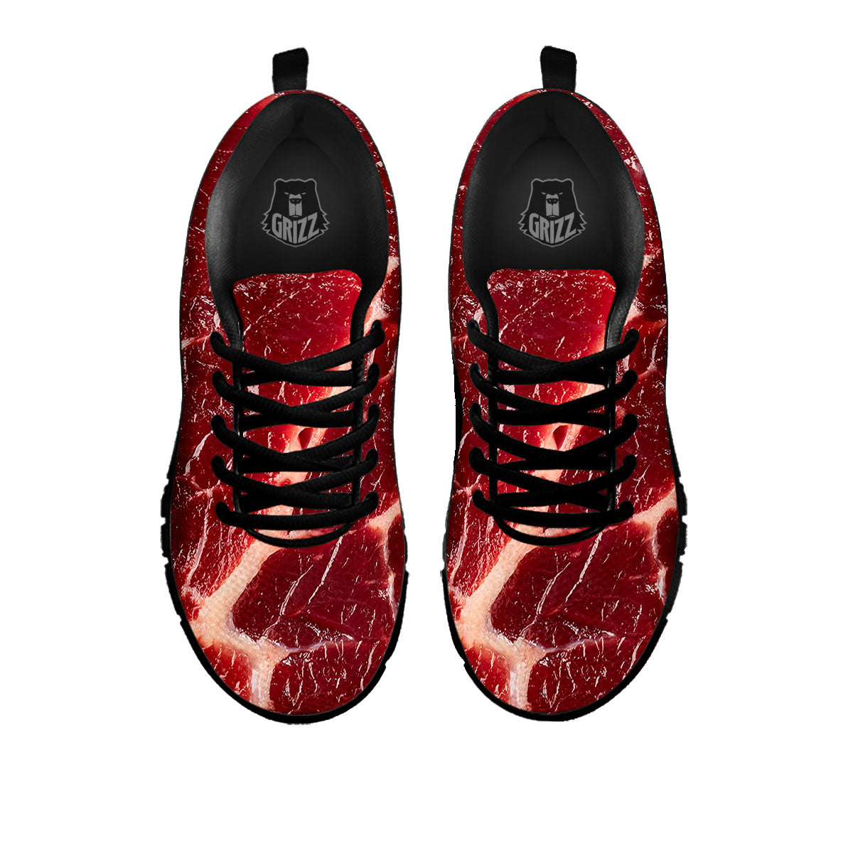 Texture Red Meat Print Black Sneaker-grizzshop