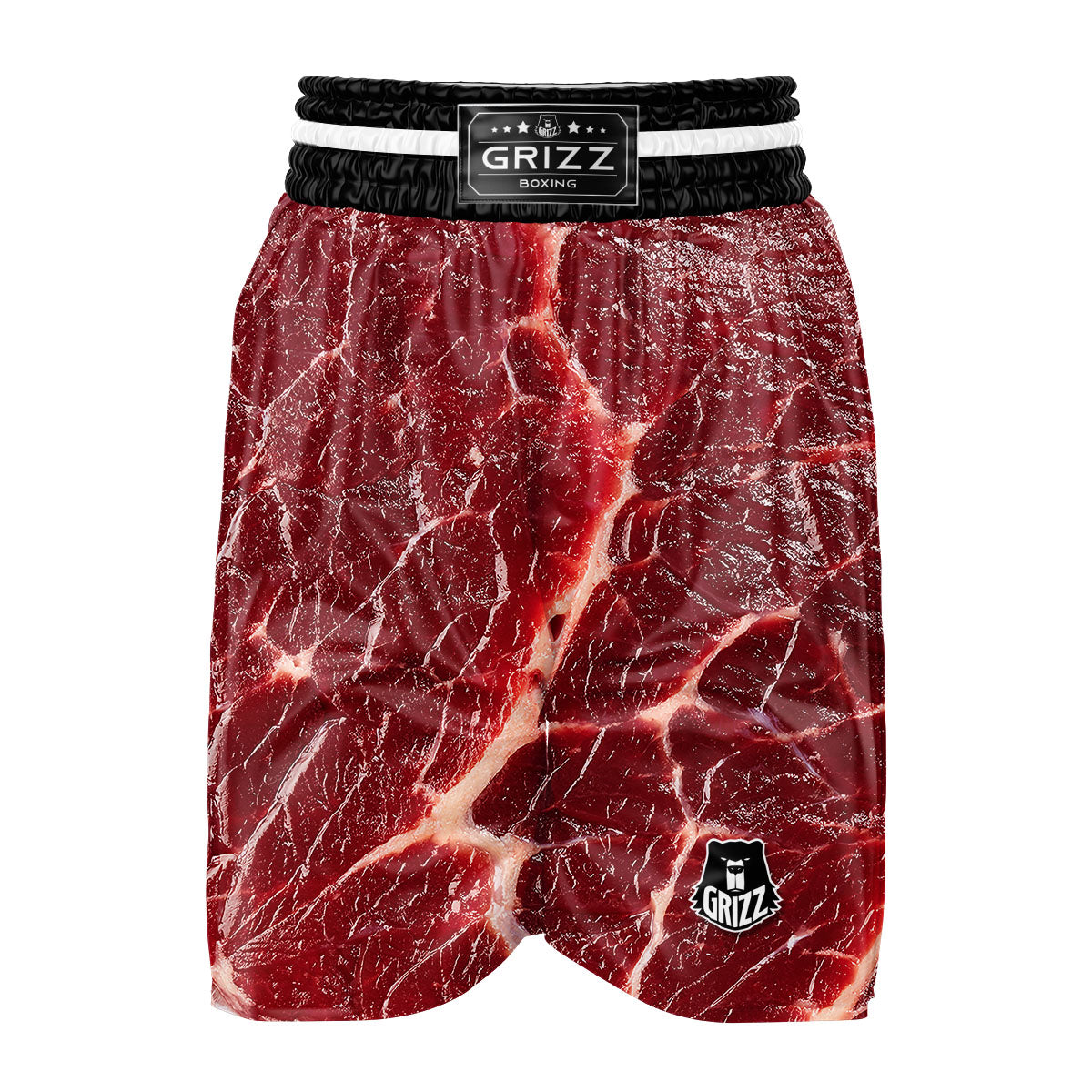 Texture Red Meat Print Boxing Shorts-grizzshop