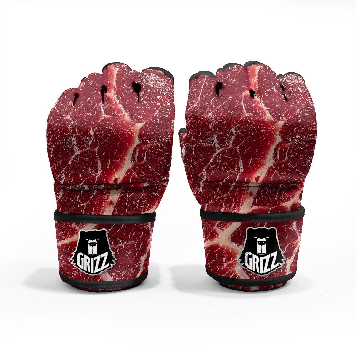 Texture Red Meat Print MMA Gloves-grizzshop
