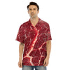 Texture Red Meat Print Men's Hawaiian Shirt-grizzshop