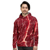 Texture Red Meat Print Men's Hoodie-grizzshop