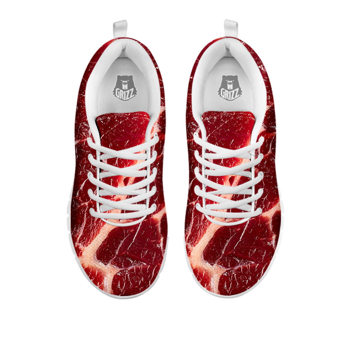 Texture Red Meat Print White Sneaker-grizzshop