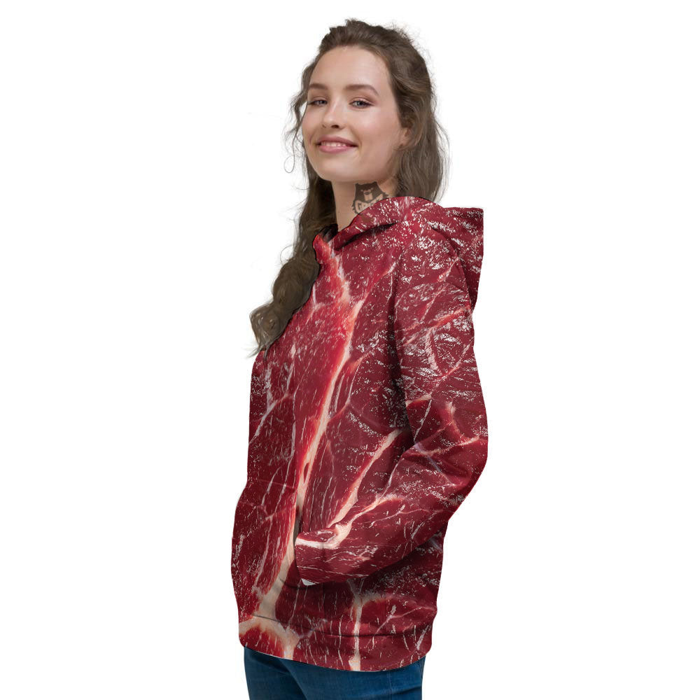 Texture Red Meat Print Women's Hoodie-grizzshop